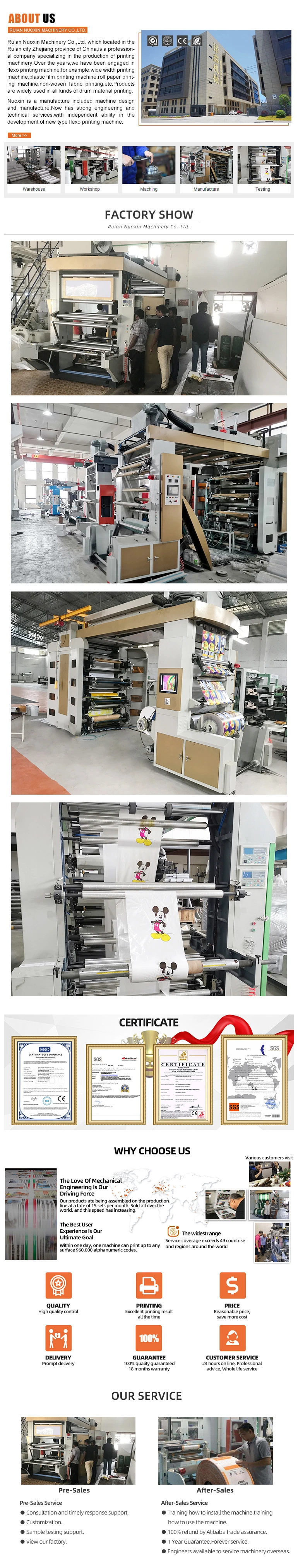 Paper Bag Making Machine with Flexo Printing, 6 Colours Industrial Bags Flexographic Printers